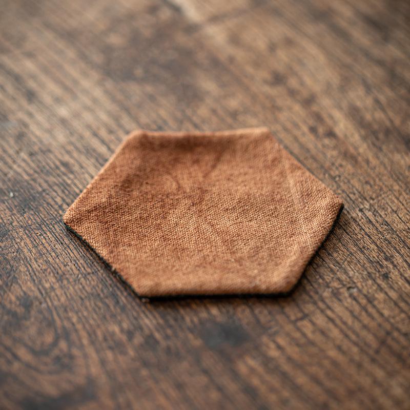 

Hand Sewn Tie Dye Teacup Pad Grass Wood Material Heat Insulation Tea Ceremony Mat for Home Table Settings