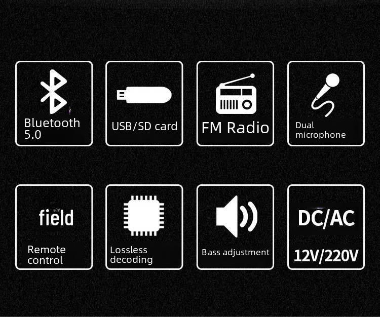 Dual-Channel Bluetooth Amplifier with USB Radio & Wireless Remote