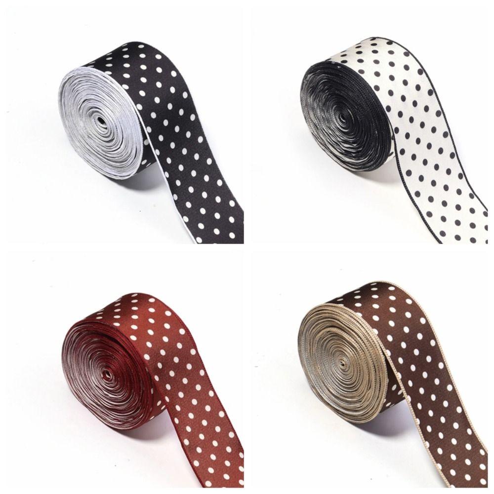 Polka Dot Printed Printed Ribbons Polyester Decoration Ribbon Decorative DIY Ribbons  Gift Wrapping