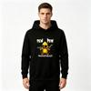 Men's Funny Meme Yellow Duck Gangster Graphic Hoodie, PEW PEW MADAFAKAS Print Casual Streetwear Long Sleeve Hooded Sweatshirt Pullover for Daily Wear