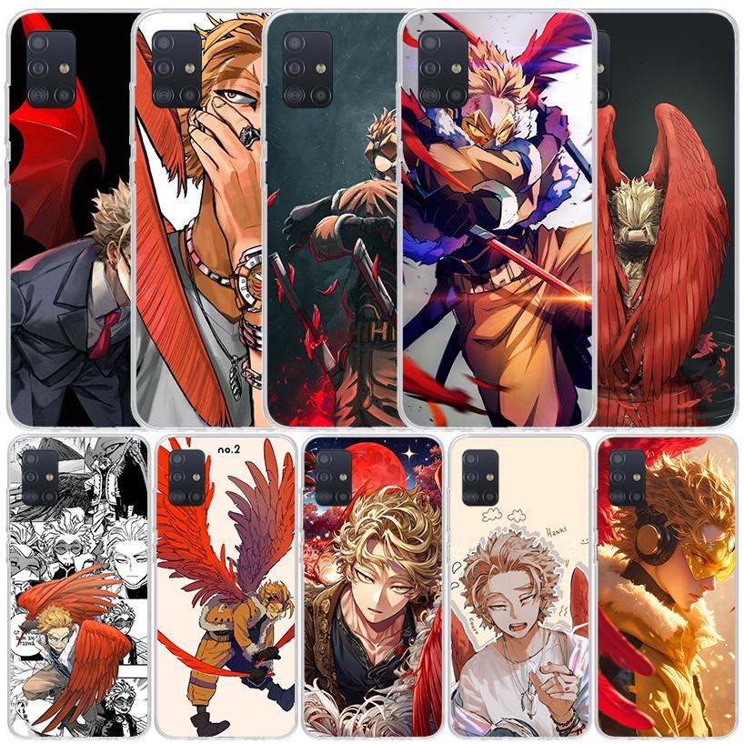 Hawks MHA My Hero A-Academy Soft Cover for Samsung Galaxy A12 A22 A32 A52 A72 A02S Phone Case Note 20 Ultra 10 S10 Plus A51 A71