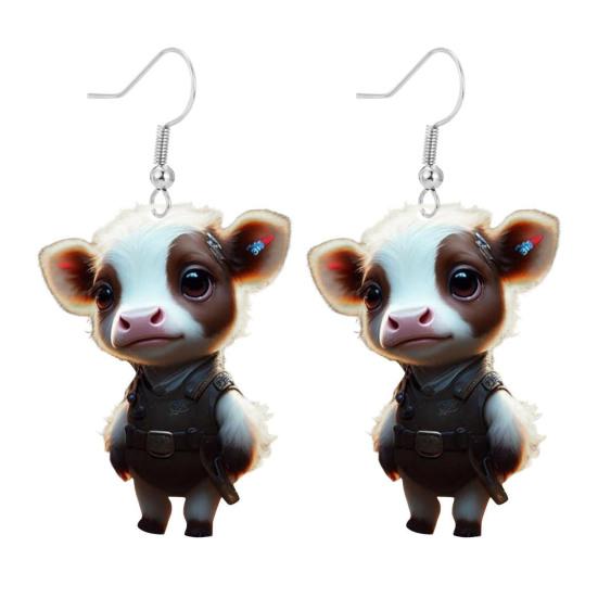Buy Pair Highland Cow Hook Earrings Acrylic Hypoallergenic Cute