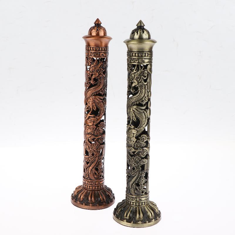 Retro vertikální kadidlo, Buddha, srdce, sútra, drak, fénix, sloup, kovová vonná tyčinka, domácí kancelář, obřadní dekorace