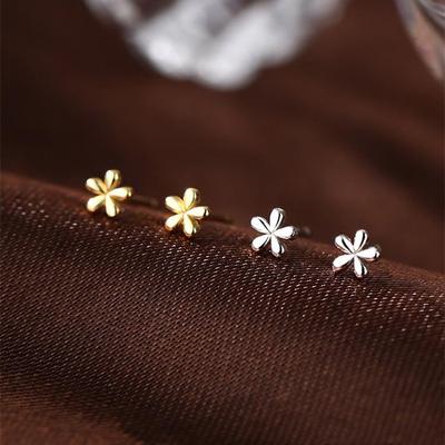 Petite 925 Silver Floral Ear Piercing Earrings - Trendy & Comfortable for 2021