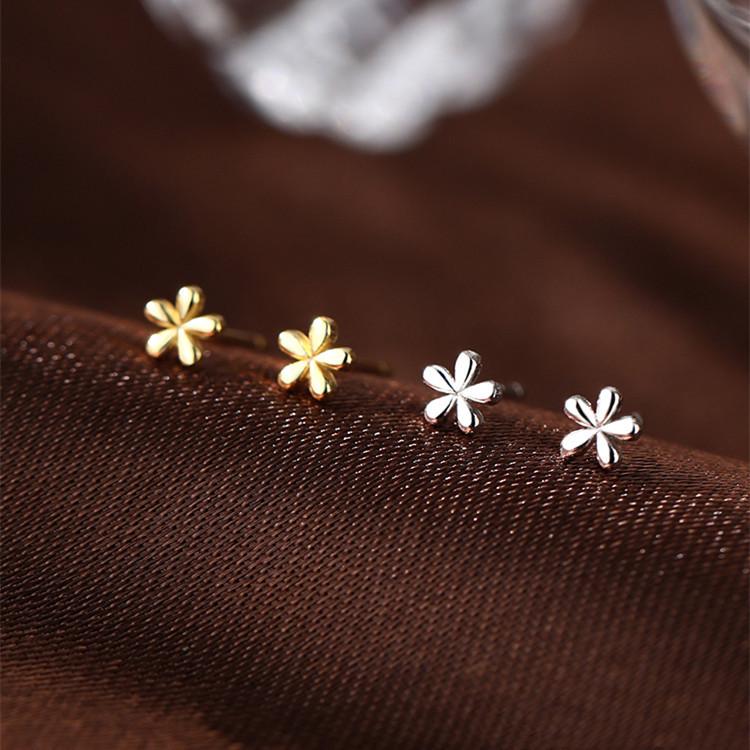 Petite 925 Silver Floral Ear Piercing Earrings - Trendy & Comfortable for 2021
