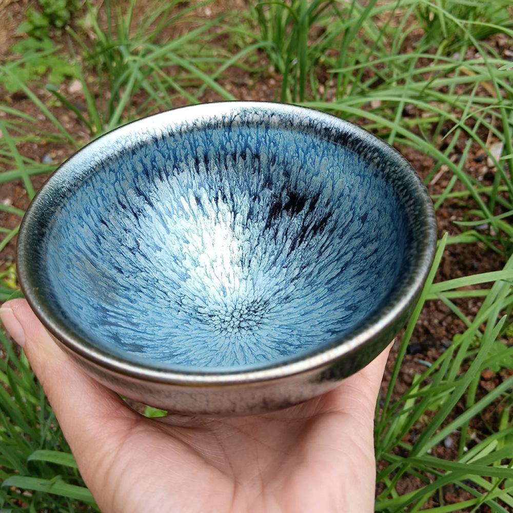 

Чашки для чая Jianzhan Bloom Tenmokus, миски 320 мл, большие, из натуральной глины Chawan, глазурь, смена узора в печи, китайские ремесла династии Сун 300-600ml