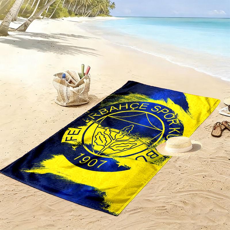 Fenerbahce Legacy Print Beach Towel, Large Soft Quick Dry Towel for Beach Camping Swimming