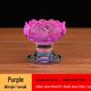Seven-Color Crystal Lotus Candle Holder for Buddha Offerings | Eight Treasures Glass Butter Lamp Stand for Home