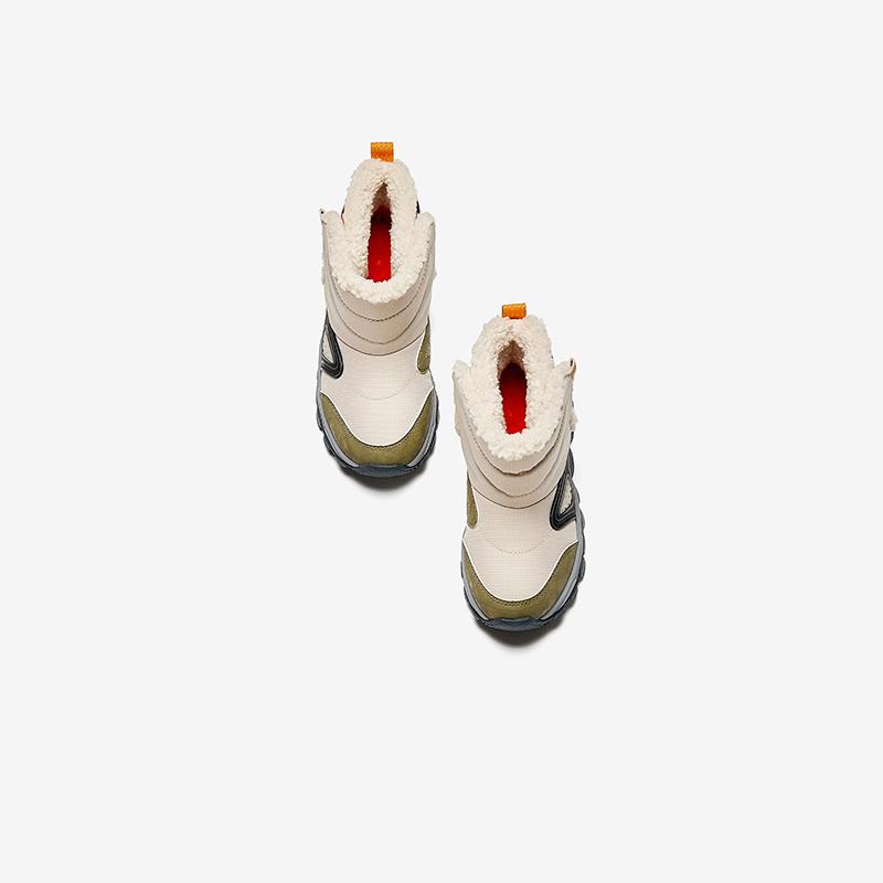 Anta Kids Trendy Fashion Thickened Warm High-Top Boots Kids boots Chalk-White Jungle-Green Black A12449942-2