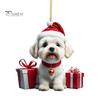 Vánoční ozdoba Živá barva Snadné zavěšení Roztomilý pejsek Závěsný přívěsek do auta Vánoční stromeček Akrylový přívěsek