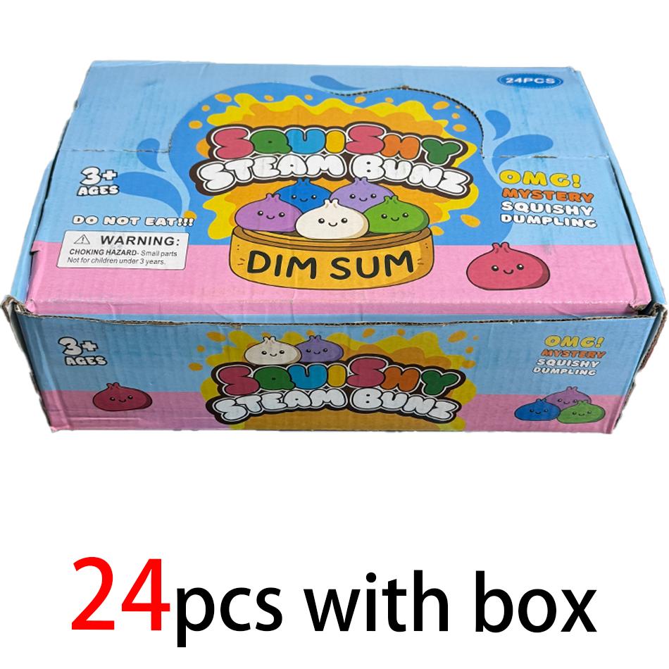 5.5Cm Mini Colorful Dumpling Dumpling Squishy With Box Dumplings Sensory Squeeze Toy For Stress Relief