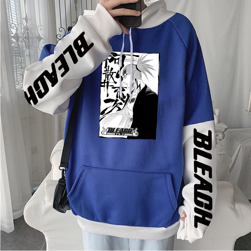 Manga Abarai Renji Bleach Hoodies Anime Winter Pockets Loose Casual Men Women Fashion Streetwear Long Sleeves Warm Sweatshirts