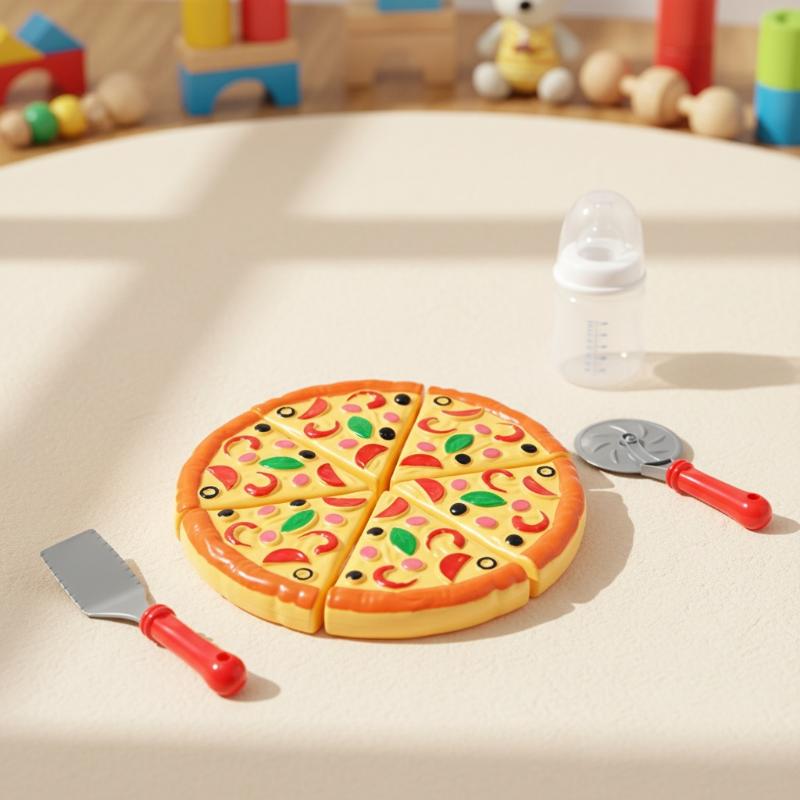 Pretend Play Simulation Pizza Cutting Toy For Kids Educational Plastic Kitchen Food Set Child Learning Home Play Party Gift