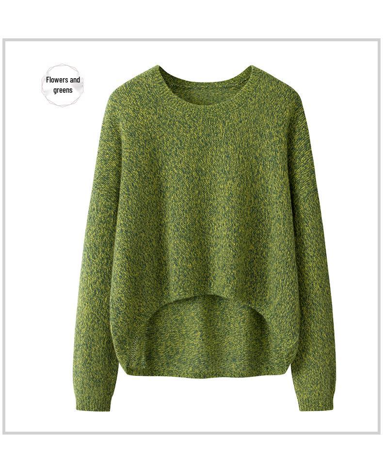 Damen Weicher Kaschmir Strickpullover - Rundhalsausschnitt, Lockere Passform, Einfarbiger Pullover für Herbst/Winter