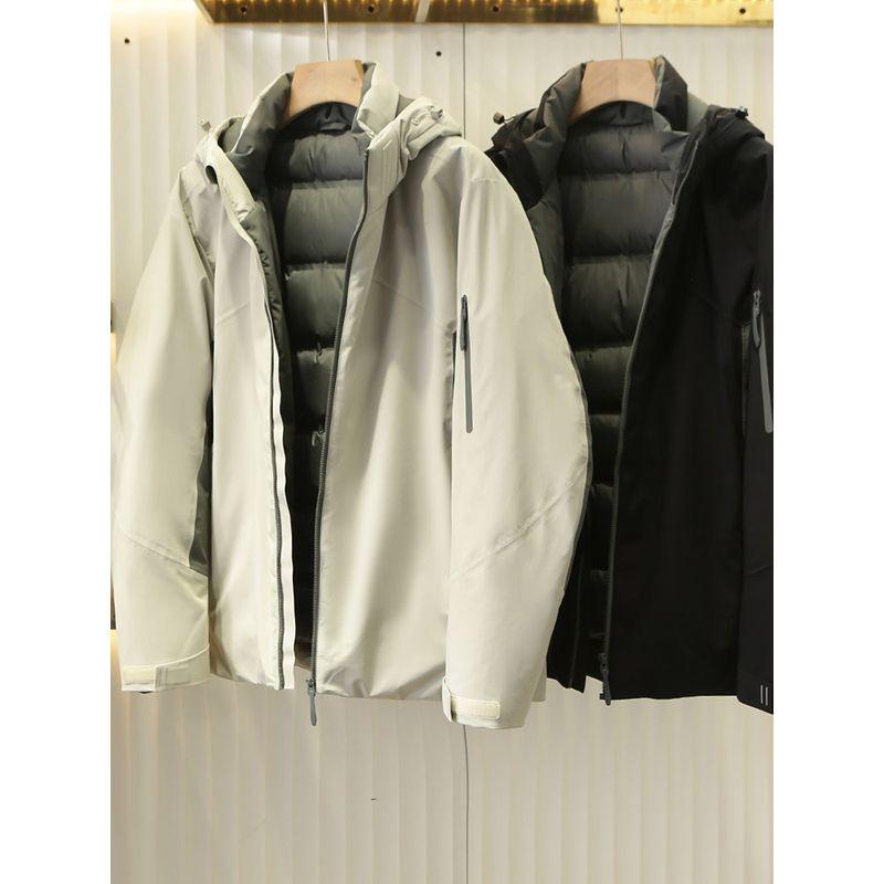 Thick High Fluffy Large Size Foreign Trade Tail Goods Men's Outdoor Windproof Cold-Resistant Warm Hood Down jacket Outerwear