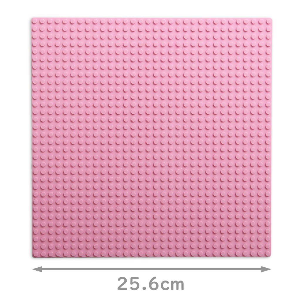 Classic Compatible Baseplate Block Set of 4 Light Light Light Plate, 32x32mm, (Pink, Blue, Green, Gray)