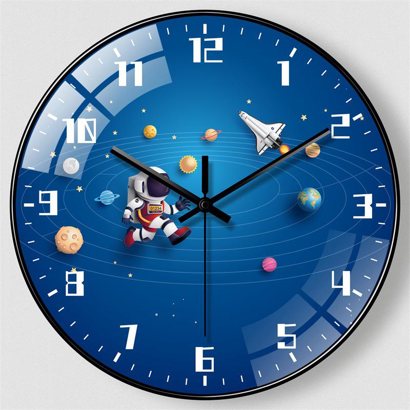 25cm Space Walk Retro Wall Clock - Creative Living Room Quartz Design
