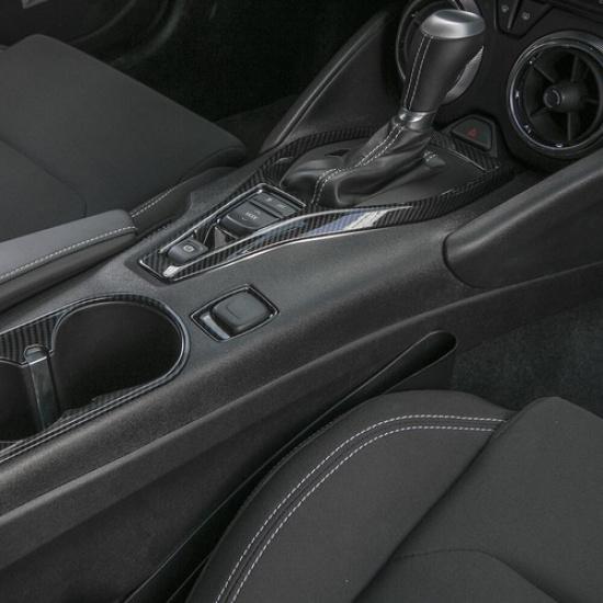 Kohlefaser Mittelkonsole Getriebepanel Dekor Abdeckung Zierleiste für Chevrolet Camaro 2017+