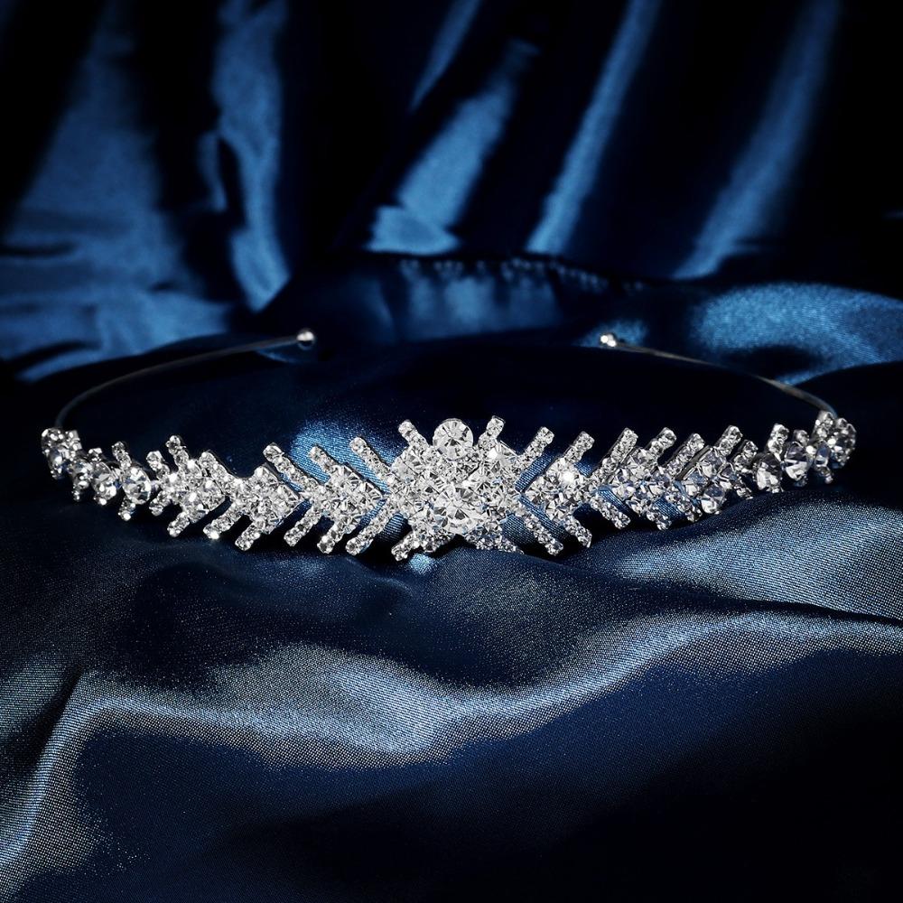 Rhinestone Bridal Crown Geometric Queen Headband Shining Wedding Tiara  Engagement