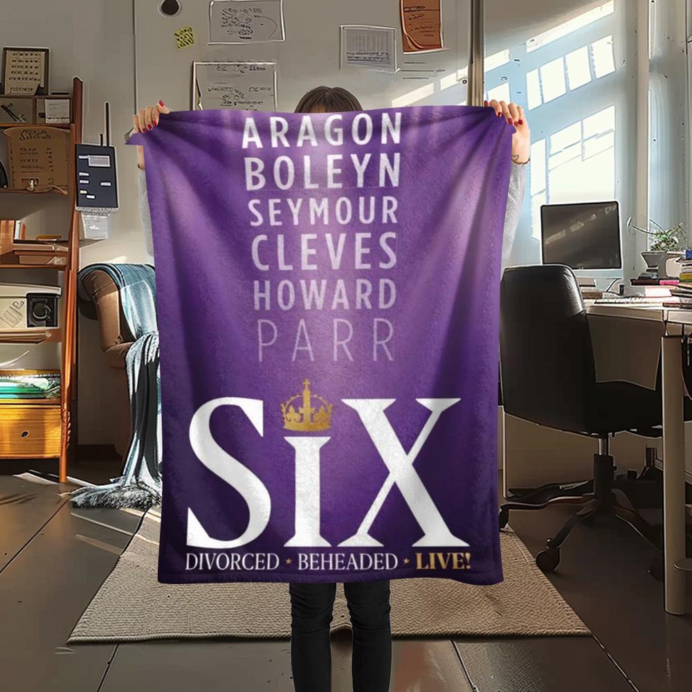 1PC SIX the Musical Print Flannel Blanket, High quality Comfortable for All Seasons, Home Decor, Warmth and Comfort, Perfect for Christmas Gifts163
