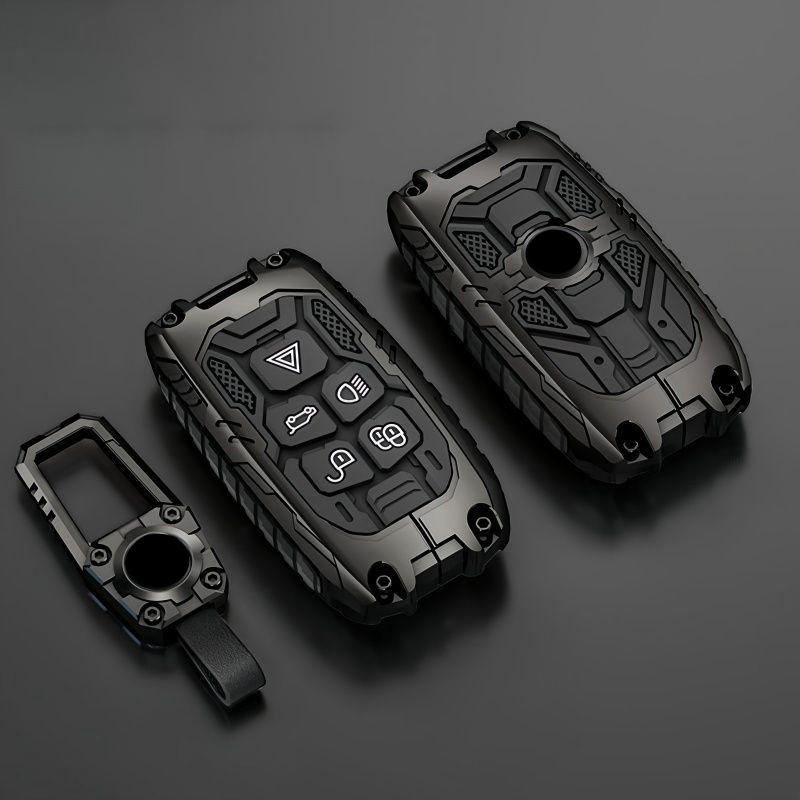 Metal Car Remote Key Cover Case Holder Shell Chain Fob For Land Rover New RangeRover Sport Evoque Freelander Velar Discovery LR5