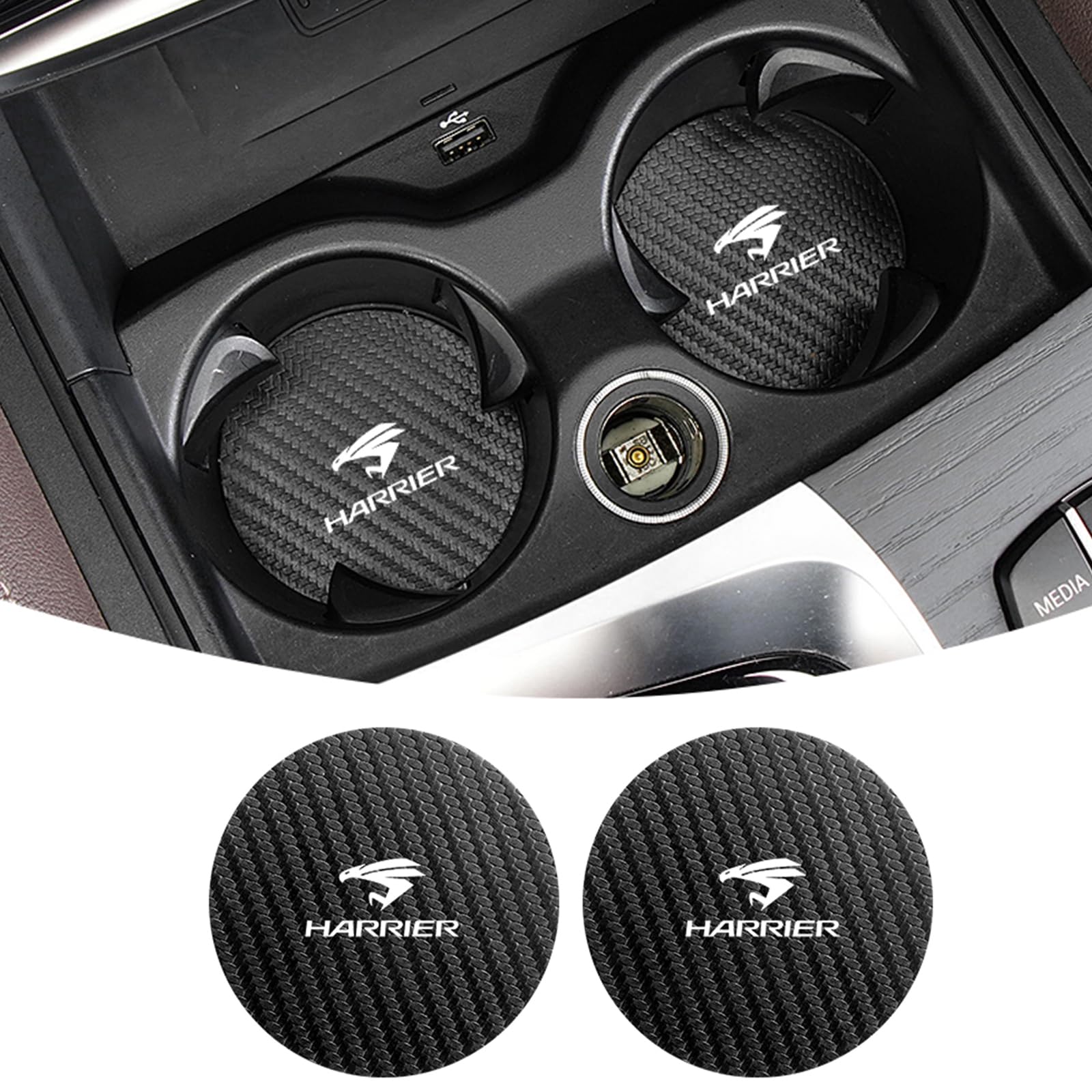 

Harrier Coaster Coaster for Cars, Cup Mat with Logo, 60 Series 80 Series S чёрный