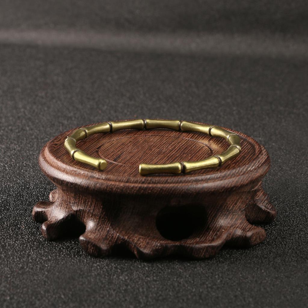 Bracciale Rigido Vintage Fatto a Mano con Segmenti di Bambù Aperti Braccialetto di Sicurezza Regalo Versatile per Coppia per Donne