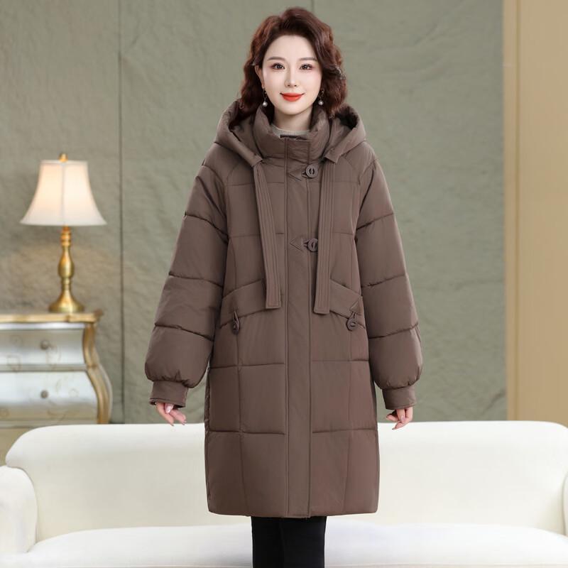 Women's Mid-length Plus Size Hooded Cotton Jacket