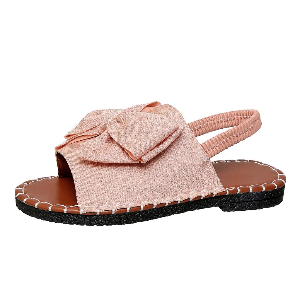 Fashion Beach Outdoor Ladies Shoes Women Slippers Summer 2025 Platform Wedges Low Heels Bow Tie Peep Toe Fashion Sandals Slides Women