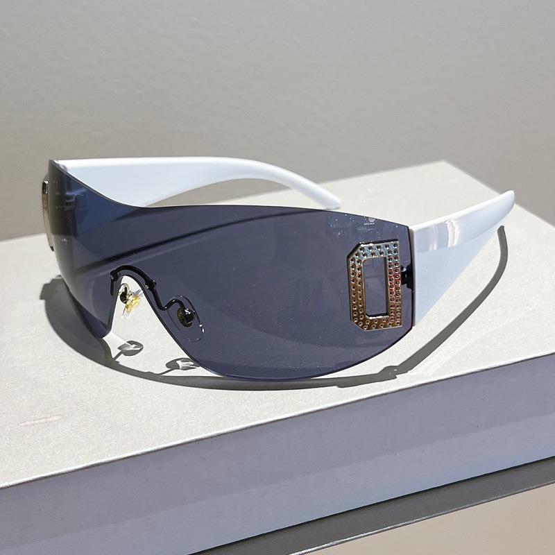 Future One Piece Y2K Rimless Sunglasses Women Retro Sun Glasses Mirror Punk Eyewear Vintage Steampunk Party Eyeglasses