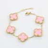15Mm Four-Leaf Clover Bracelet Titanium Steel 18K Five Flowers Four-Leaf Clover Double-Sided Mother-Of-Pearl Fashion Bracelets