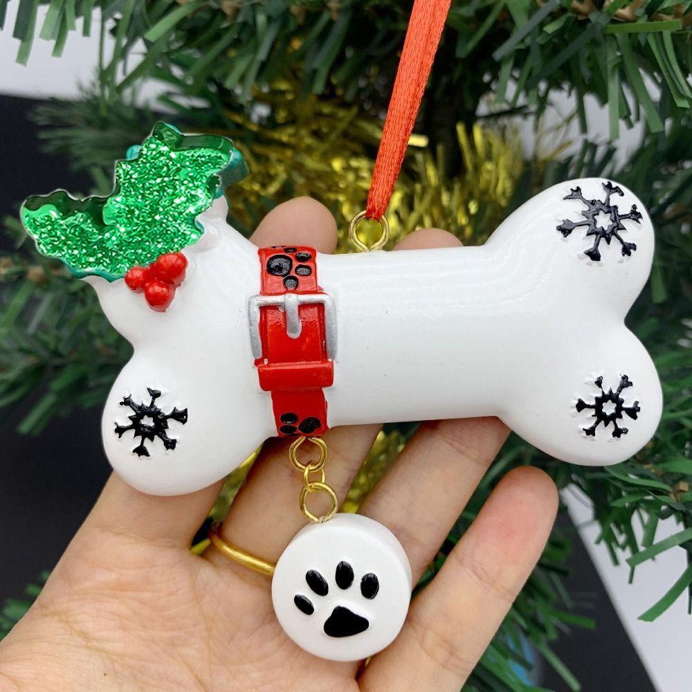Decorative Christmas Tree Hanging Pendant Dog Bone Shape Dog Bone Car Pendant New Year