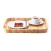 Plateau De Service En Bois d'Hévéa Avec Bords Arrondis Et Poignées Intégrées - Pour Les Grands - Pour La Cuisine - Accessoires En B