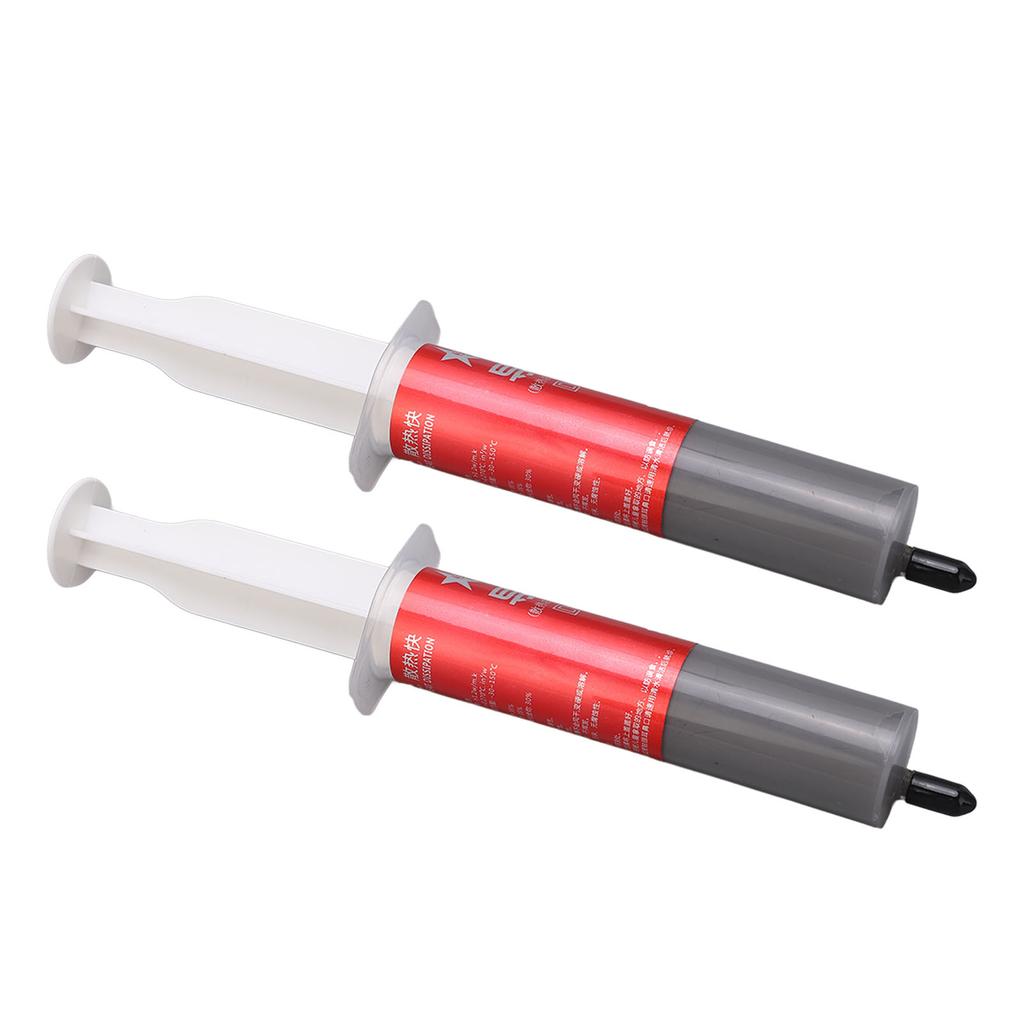 2Pcs Thermal Paste Silicone Grease Compound Syringe Design Accessory for CPU Computer