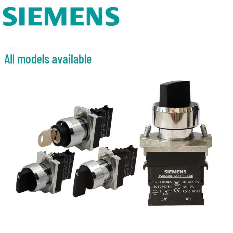 Siemens Metal Rotary Pushbutton Switch Models: 3SB6130-2AL10-1NA0, 3SB6160-2BA10-1BA0