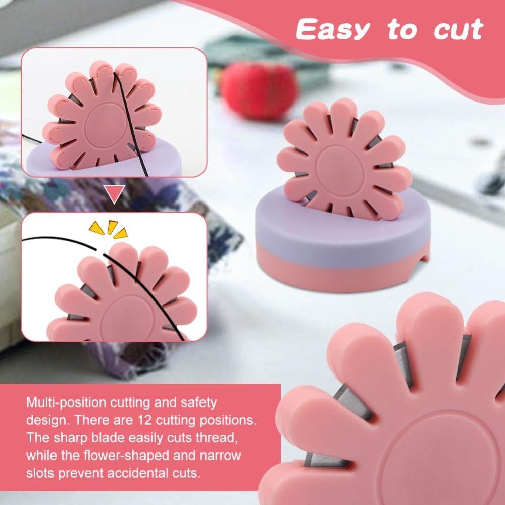 Magnetic Bottom Thread Cutter DIY Embroidery Magnetic Pins Holder Thread Trimming Removal Blade Saver Tool