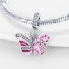 Charms Original Copper Cherry Blossom Series Pink Butterfly Pendant Beads Fit Bracelet Diy Fine Gift Women Delicate