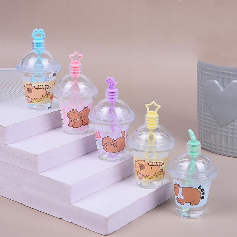 

Мультяшный милый стаканчик для молочного чая, форма капибары, жевательная резинка, портативная игрушка для выдувания пузырей