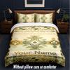 Abstract Geometric Theme Custom Text Or Name 3Pcs Bedding Set,1 Flat Sheet & 2 Pillowcases Personalized Home Bedding