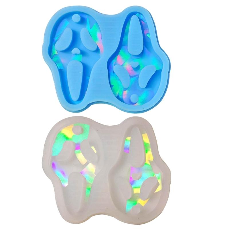 Silicone Mold for Earring Pendant Holographic Grimace Earring Resin Mold Funny Face Shape Earring Charm Epoxy Molds