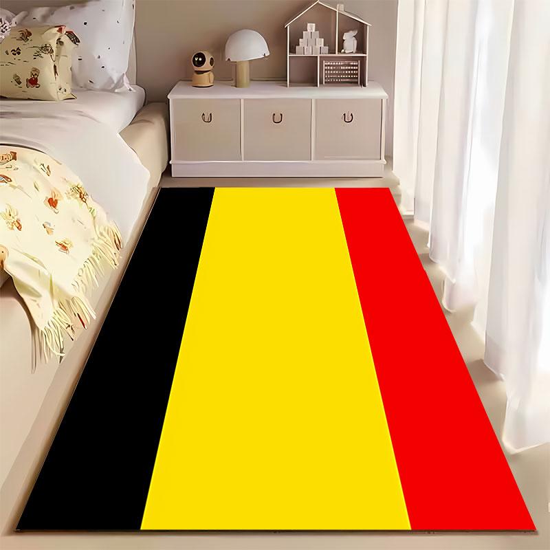 Belgium Flag Pattern Carpet Suitable As a Non-slip Mat for the Living Room or Bedroom Sofa