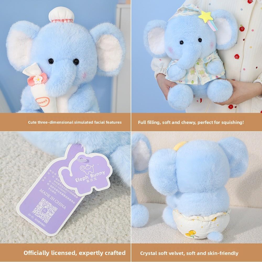Gigi Small Elephant Plush Toy With Soft Polyester Fleece For Bedtime Comfort And Relaxation