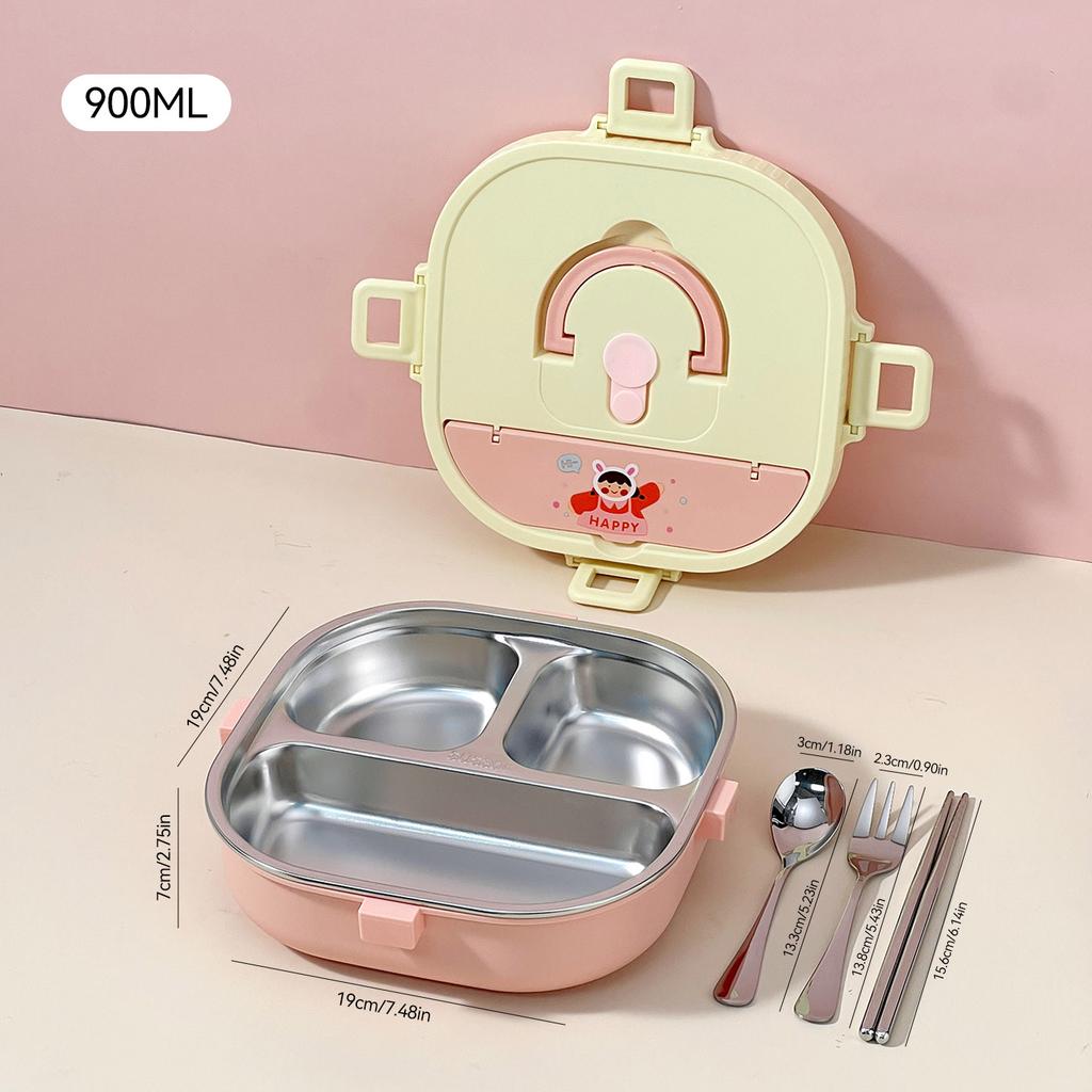 WORTHBUY 4/5 Compartment Portable Bento Lunch Box Microwave Safe Sealed 304 Stainless Steel Lunch Container Set For Kids Student