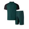 Men's 2025 Summer Color Block Suit: European/American Style Round Neck Tee & Shorts Set