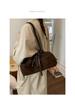 2025 Autumn Large Capacity Retro Frosted Shoulder Tote Handbag