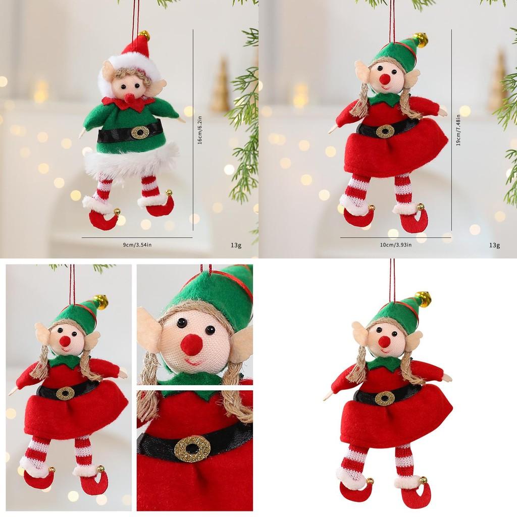 Weihnachtselfenpuppen-Ornament aus Stoffmaterial für Feiertagsbaumdekorationen