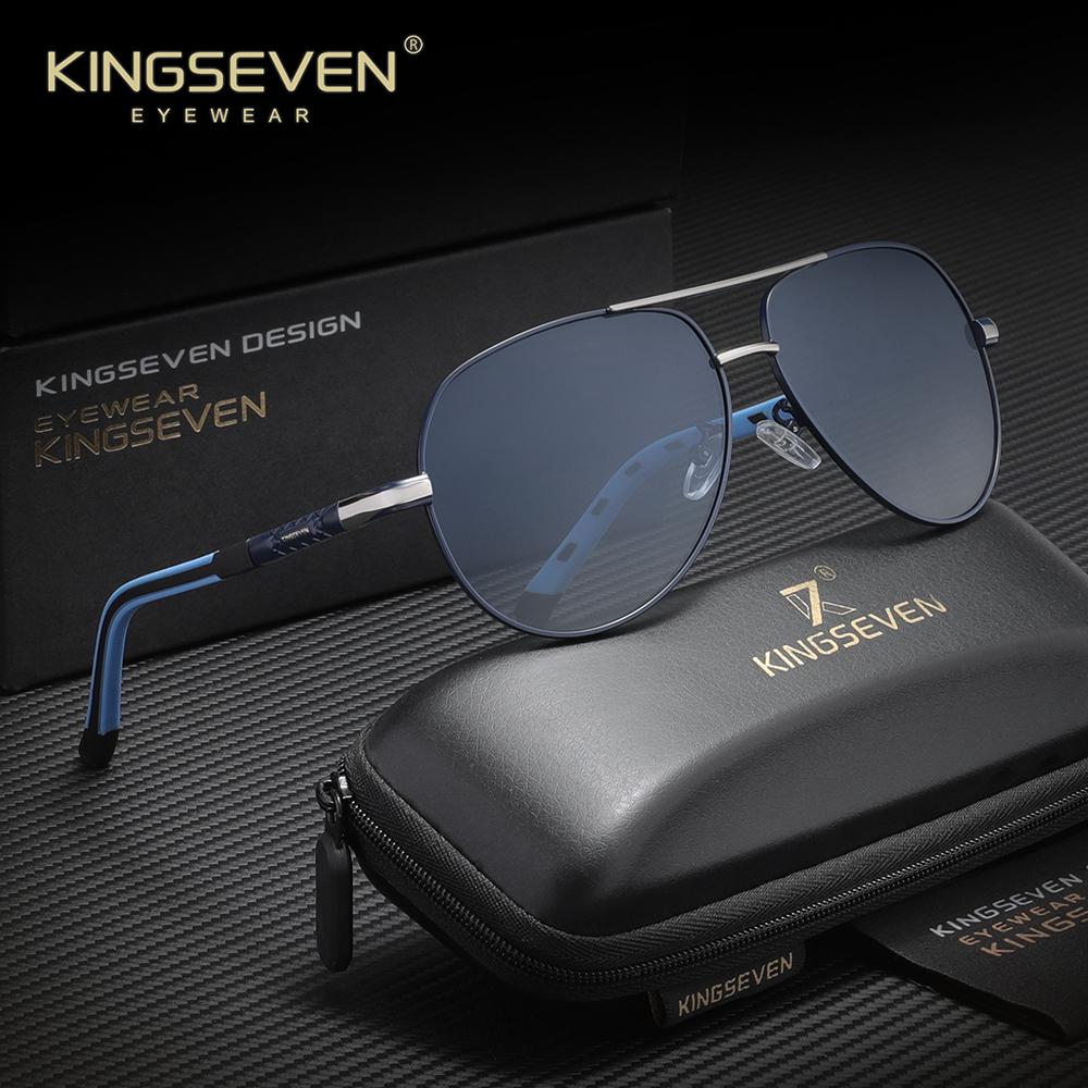 KINGSEVEN Classical Pilot Sunglasses Men Women Fashion Vintage Outdoor Travel Anti-Glare Polarized UV400 Summer Male Eyeglasses
