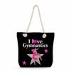 Multifunctional Gymnastics Printed Thick Rope Shoulder Beach Bag Casual Large Capacity Handbag 0244 CLE
