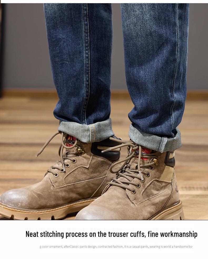 Traje Informal de Mezclilla para Hombre Otoño 2025 - Atractivo y Versátil, Conjunto Azul Completo con Etiqueta