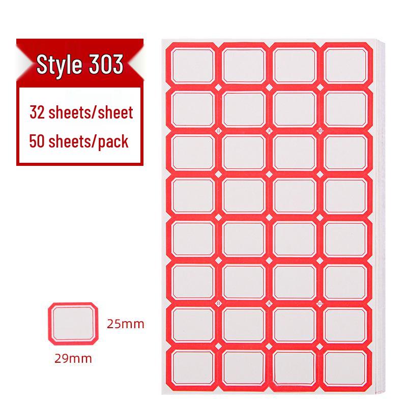 Colored Self-Adhesive Label Stickers for Handwriting, 50 Sheets - Office Use Name & Price Tags